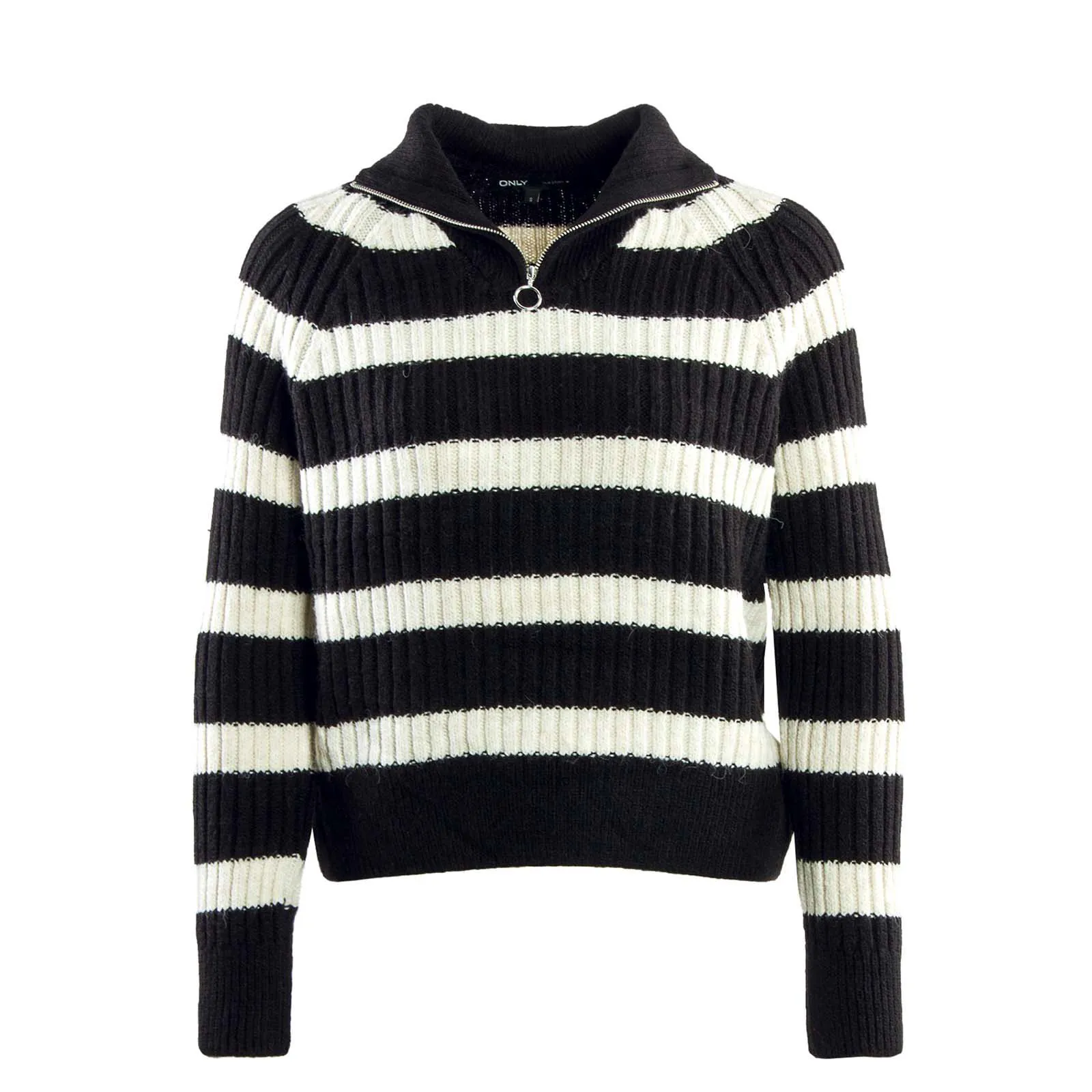 Damen Pullover - Leise Freya Zip High Neck Knit - Black