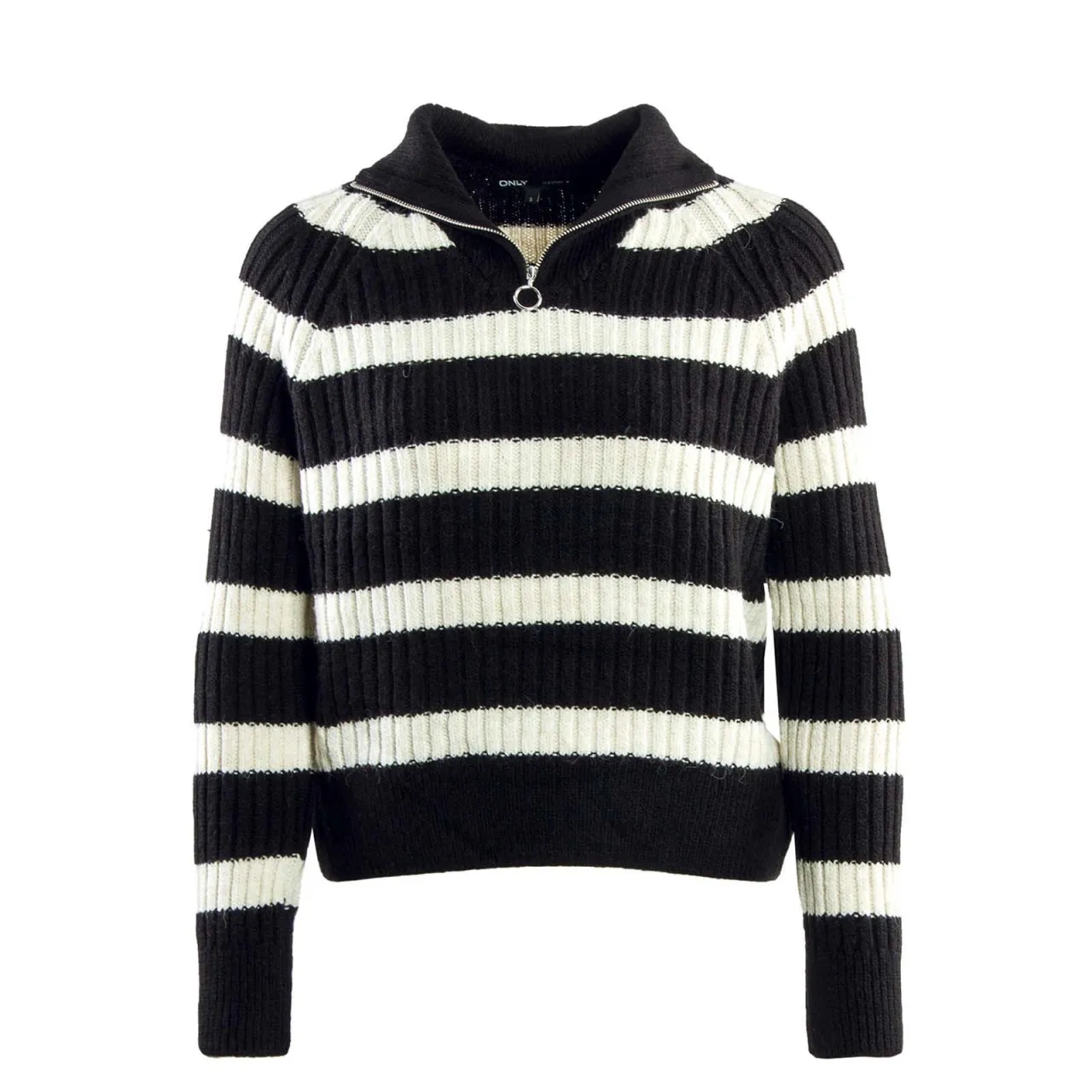 Damen Pullover - Leise Freya Zip High Neck Knit - Black