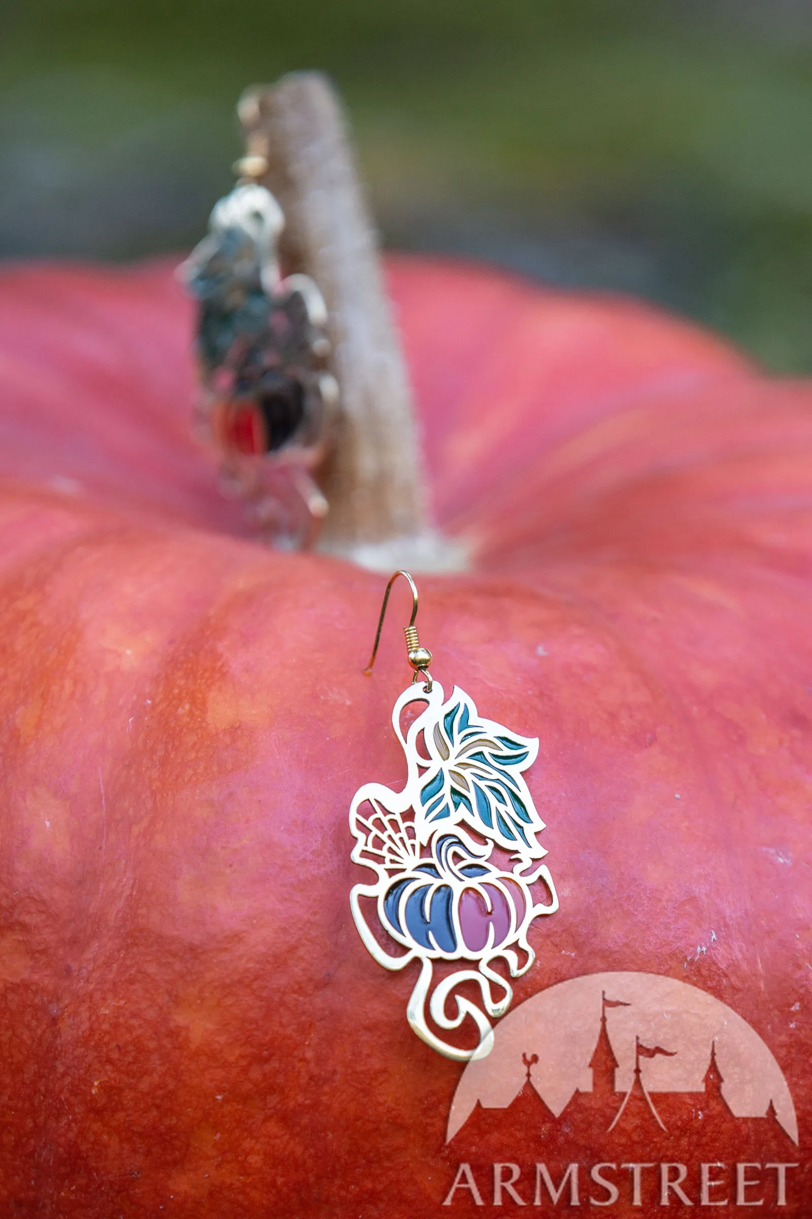 Halloween Ohrringe aus Messing „Wilder Kürbis”
