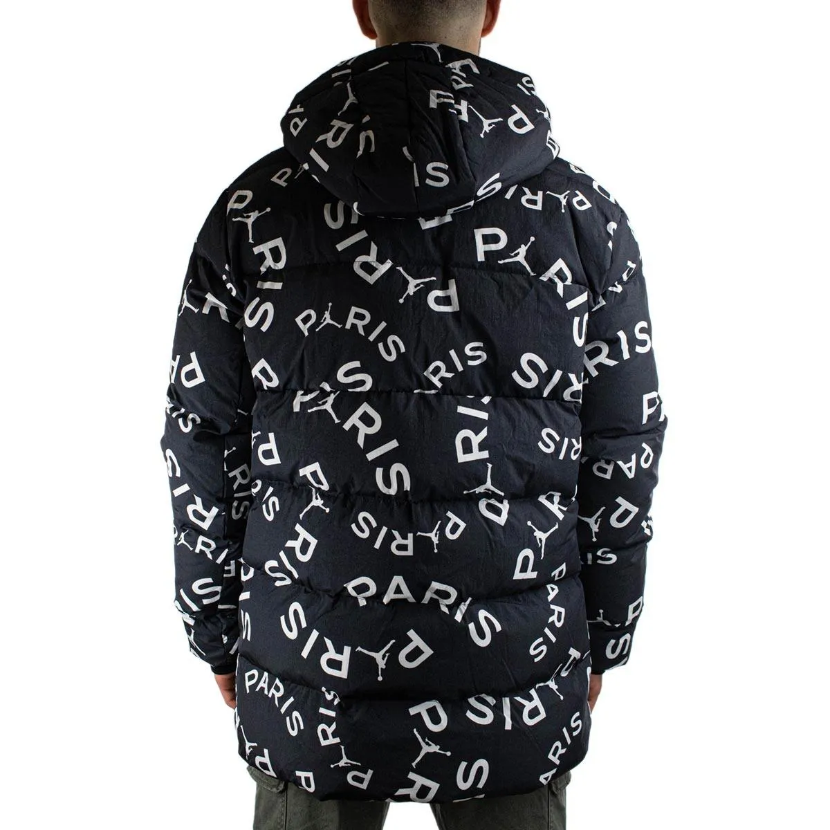 Jordan Paris Saint-Germain Daunen Parka All Over Print Winter Jacke CK9736-010 - schwarz-weiss-gold