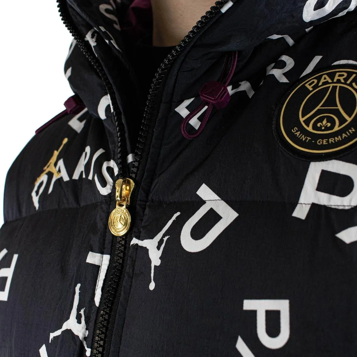 Jordan Paris Saint-Germain Daunen Parka All Over Print Winter Jacke CK9736-010 - schwarz-weiss-gold
