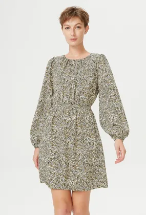 Kurzes Kleid mit elastischer Taille und Blumenmuster